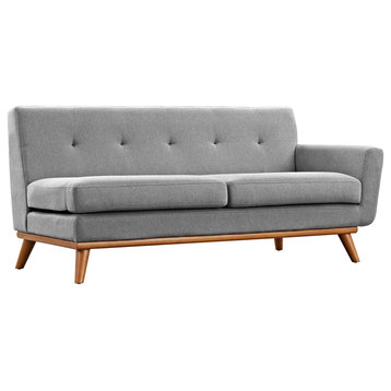 Engage Right-Arm Upholstered Fabric Loveseat, Expectation Gray