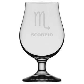 Zodiac Symbol Etched Glencairn Crystal Iona Beer Glass, Scorpion