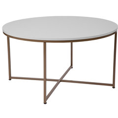 Flash Furniture Cocktail Table with 30'' and 42'' Columns: Round Wood 36