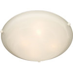 Maxim Lighting International - Malaga 3-Light Flush Mount, White, Marble - Shed some light on your next family gathering with the Malaga Flush Mount. This 3-light flush-mount fixture is beautifully finished in white with marble glass shades and will match almost any existing decor. Hang the Malaga Flush Mount over your dining table for a classic look, or in your entryway to welcome guests to your home.