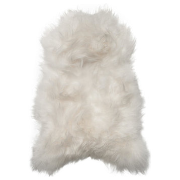 Natural 100% Icelandic Sheepskin Single Long Haired 2'x3' White