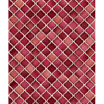 Natural Faux 2, Geometric Stone Wood Rustic Wallpaper, Red, Rose, Roll, 21"x33'