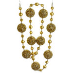 Northlight Seasonal - Christmas Brites Glamour Glittered Holiday Ball Garland, 6', Gold - From the Christmas Brites Collection
