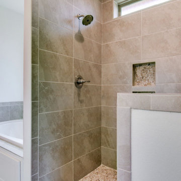 Open, Tile Shower : Master Bathroom