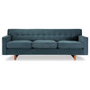 Kennedy Midcentury Modern Classic Sofa, Neptune, Material: Velvet