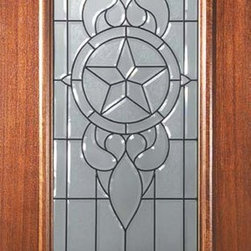 Slab Home Single Door 80 Mahogany Brazos 1 Panel 3/4 Lite Glass - Front Doors