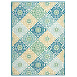 Nourison - Waverly Sun N' Shade All-over design Marine 7'9" x 10'10" In/Outdoor Area Rug - More than just a pretty design, the Waverly Indoor/Outdoor Area Rug creates a bright backdrop for your outdoor decor. Constructed from durable materials, this rug features an uplifting color palette. The geometric pattern makes the Waverly Rug a relevant addition to your living space.