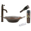 Premier Copper Products, BSP1_VR16MPDB Vessel Sink, Faucet, Accessories Package