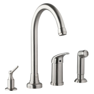 710 4 Hole Kitchen Faucet Transitional Faucets By Mr Danze Melrose Kitchen Faucet Stainless Steel W Dispenser Sidespray D409112ss