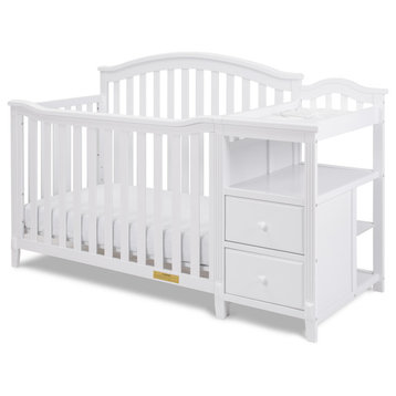 Kali 4-in-1 Convertible Crib, White, With Changer (2 Drawers)