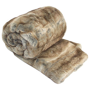 Ivory Faux Fur Sherpa Throw - Contemporary - Throws - by Tache Home Fashion