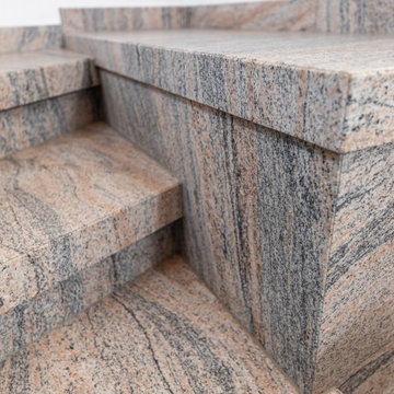 60er Jahre Steintreppenhaus mit dünnen Steinstufen modernisieren