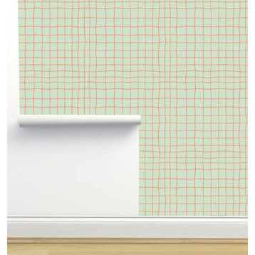 Springfield Green and Orange Wallpaper by Amy MacCready, Sample 12"x8"