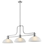 Z-LITE - Z-LITE 725-3CH-DWL14 3 Light Chandelier - Z-LITE 725-3CH-DWL14 3 Light ChandelierBrightly hued, this three-light ceiling light is full of clean lines. Light and crisp, the smooth edges and features are complete in a chrome finish.Style: RestorationCollection: MelangeFrame Finish: ChromeFrame Material: SteelShade Finish/Color: White LinenShade Material: GlassDimension(in): 52(L) x 13.25(W) x 21(H)Chain Length: 5x12" + 1x6"+ 1x3"Cord/Wire Length: 110"Bulb: (3)100W Medium Base(Not Included),DimmableUL Classification/Application: ETL/CETL Certified/Dry