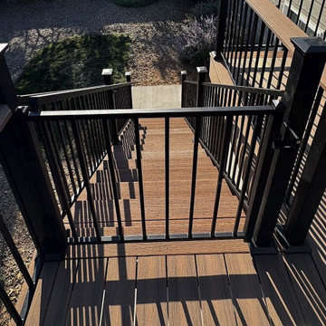 Deck Railing with Matching Gate at Top of Stairs