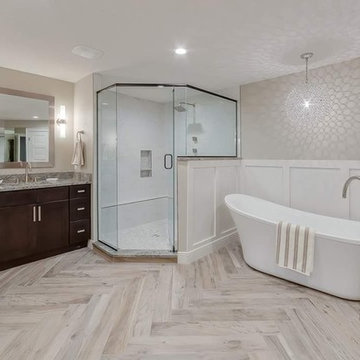 Shaker white and espresso cabinets - Woodlynne Investment Home