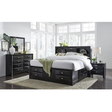 Global Furniture Linda Nightstand Black 26x17x25" Black