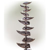 Alpine Rustic Metal Silver Tiered Fountain, 70" Tall