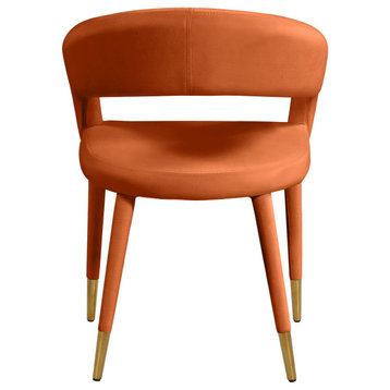 The Prescott Dining Chair, Cognac, Velvet