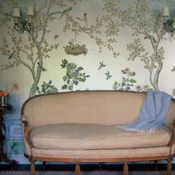 Hand painted wallpaper showroom