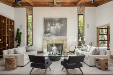 Example of an eclectic living room design in Los Angeles