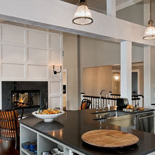 Kitchen Sitting Area Fireplace