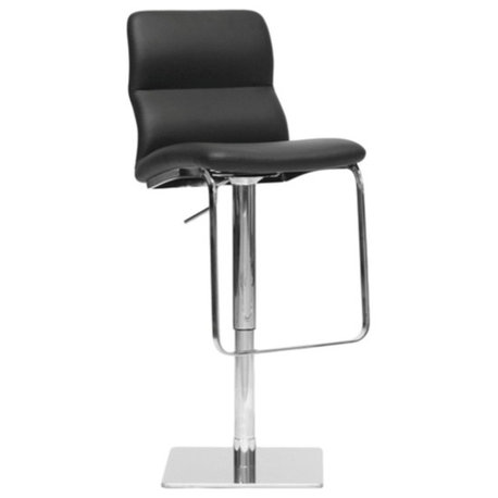 Baxton Studio Helsinki Adjustable Bar Stool, Black