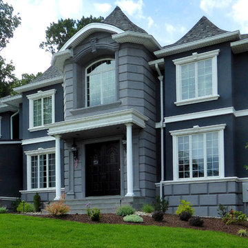 S. Residence | Modern Tale on Center Hall Colonial | Interesting Roof Lines