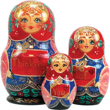 Russian 5 Piece Thinking of You Nested Doll Set