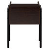 Side Table, Nightstand, Rectangular, 23"H, Espresso, Black Metal