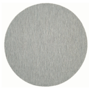 Safavieh Courtyard Cy8022 Solid Color Rug, Gray/Navy, 7'10"x7'10"