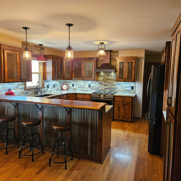 Rustic Kitchen Remodel Done in Hickory Cabinets