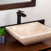 Natural Stone Vessel Bathroom Sink, Rectangular Travertine Sink