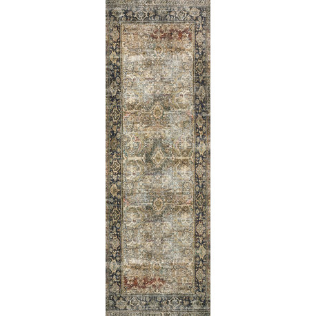 Olive Charcoal Layla Printed Area Rug by Loloi II, 2'-0"x5'-0"