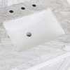 Bretton White Bathroom Vanity With Marble Top, 72"