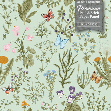 GP5032P6   Wildflowers and Butterflies Premium Textured Paper Peel and Stick