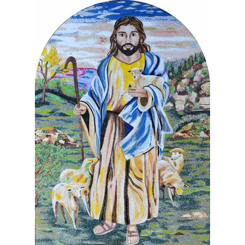 Mosaic Art, Jesus the Great Shepherd, 52"x78"