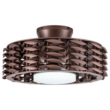 Oceano Bladeless Ceiling Fan, 6 Speeds with LED Light - 23 Inch, Bronze