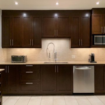 Kitchen Cabinet Refinishing - Before Photo