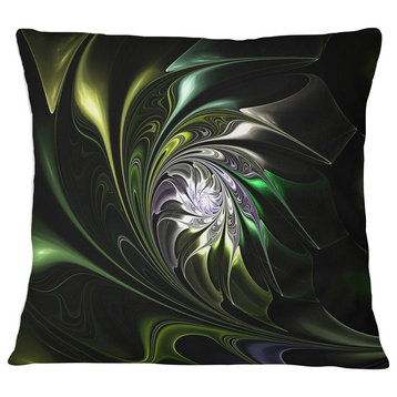 Multi Colored Green Stained Glass Floral Throw Pillow, 18"x18"