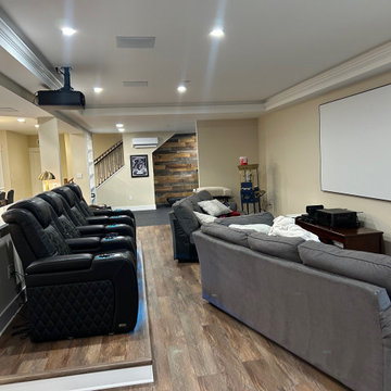 Best basement remodel with a home gym and movie room