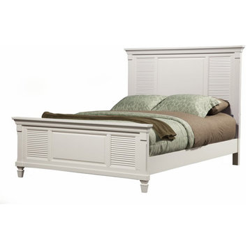 Alpine Furniture Winchester Queen Wood Shutter Panel Bed in White