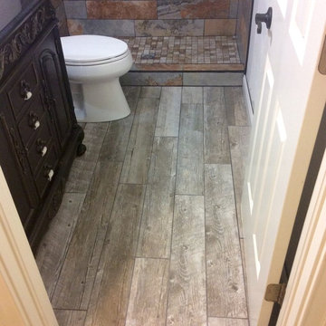 Slate Shower with Mosaic Shower Base