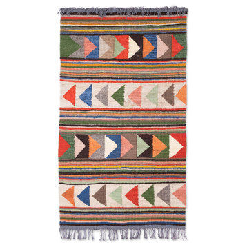 Novica Handmade Multicolor Directions Wool Area Rug (2.5X5)
