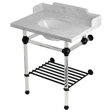 LMS30MAB0 30" Console Sink with Acrylic Legs (8", 3 Hole)