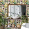 Janis Mustard Floral Riot Wallpaper, Swatch