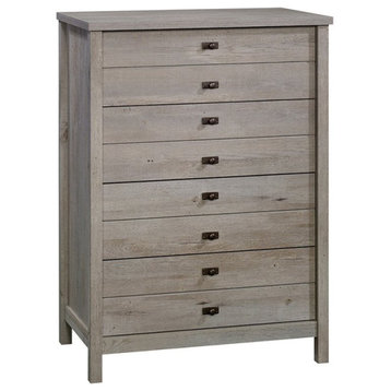 Cottage Vertical Dresser, 4 Large Storage Drawers With Safety Stops, Mystic Oak