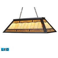 Tiffany Game Room Lighting 4-Light Billiard/Island Light, Bronze Metal, LED