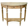 Traditional French Country Style Demilune Console Table