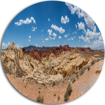 Valley Of Fire Landscape Panorama, Landscape Disc Metal Wall Art, 11"